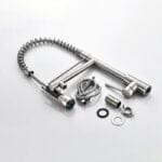 Mitigeur-de-cuisine-Flexible-Double-robinets-Chrome-moderne