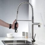Mitigeur-de-cuisine-Flexible-Double-robinets-Chrome-moderne