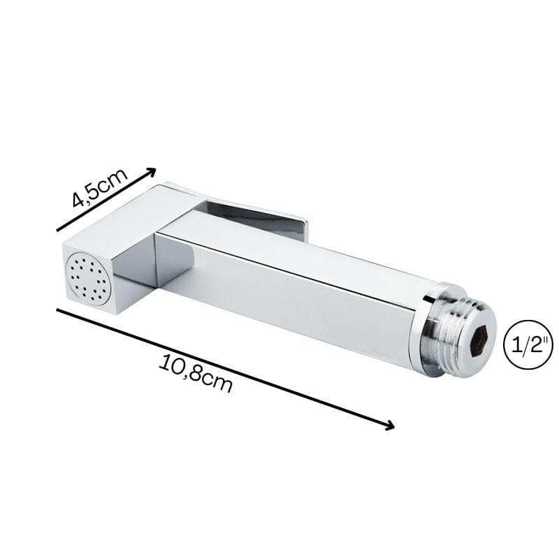 Kit Douchette WC Rectangulaire Inox Chromé