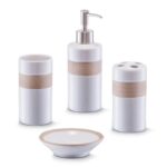 Ensemble Distributeur Savon avec Brosse WC Chic d’Accessoires de Salle de Bain en Céramique