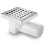 Siphon évacuation 10X10 coudée en plastique
