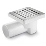 Siphon évacuation 10X10 coudée en plastique