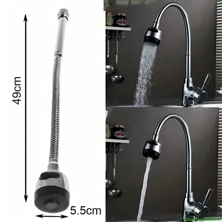 kuksa Bec de Robinet Flexible en Acier Inoxydable Chromé