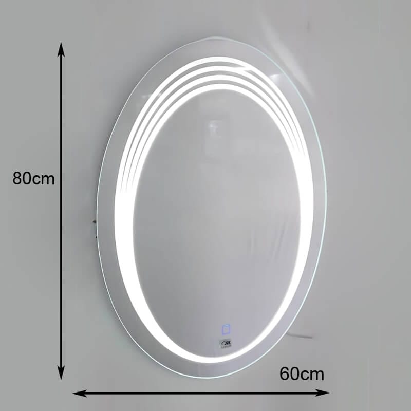 Miroir à LED ovale 80x60cm Sella Sanilum