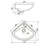Lave mains d'angle 34cm Sanimed pros