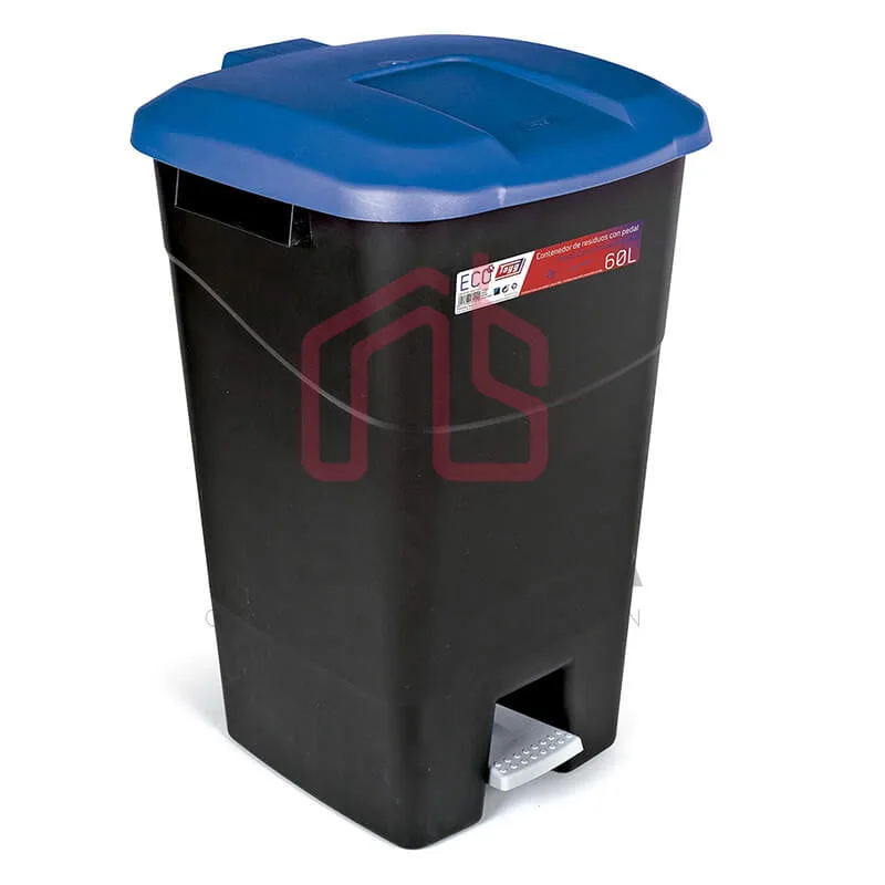 Poubelle 60L Tayg Avec Pédale - Base Grise, Couvercle Vert - Polypropylène - Fabriqué En Espagne