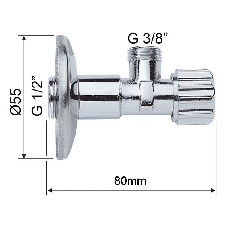 Robinet équerre ½x³⁄₈ TIEMME ART3901C