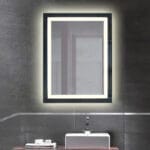 Meuble Salle de Bain noir avec Lavabo et Miroir à led