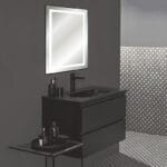 Meuble Salle de Bain noir avec Lavabo et Miroir à led