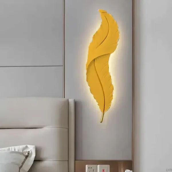 Applique Murale Plume 62cm doré sanilum