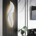 Applique Murale Plume 84cm blanc sanilum