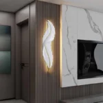 Applique Murale Plume 84cm blanc sanilum