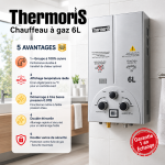 Chauffe-eau Gaz ThermoriS 6L avec Affichage Digital